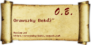 Oravszky Bekő névjegykártya